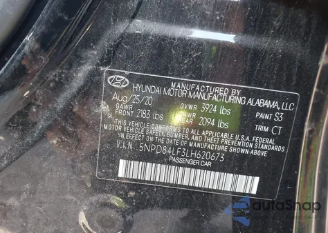 2020 Hyundai Elantra Value Edition из США, поврежденный, VIN 5NPD84LF3LH620673